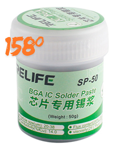 Estaño Pasta Soldar Reballing Bga Chip Ic Relife Sp-50 158º