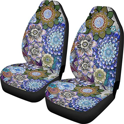 Boho Car Seat Covers For Women Front Bucket Seat Protec...