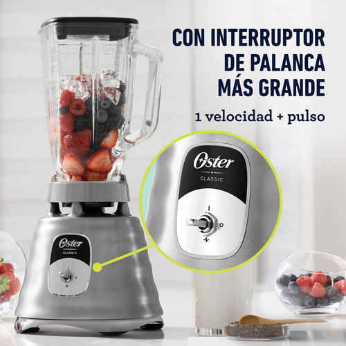 Licuadora Clásica Cromada 2 Velocidades Vaso De Vidrio 1 5 L