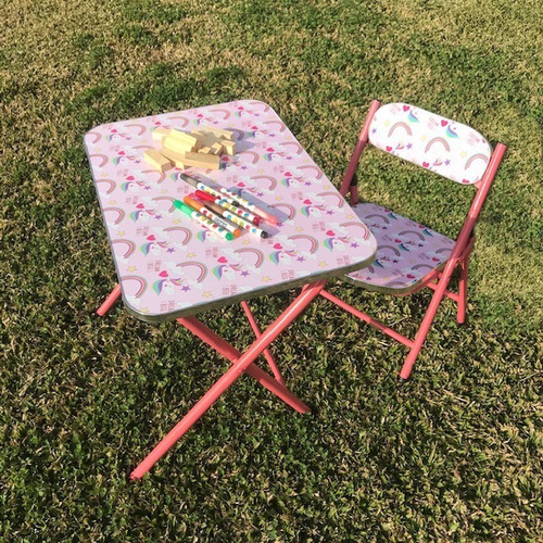 Imagen 3 de 10 de Juego Mesa Silla Niños Chicos Infantil Plegable Resistente