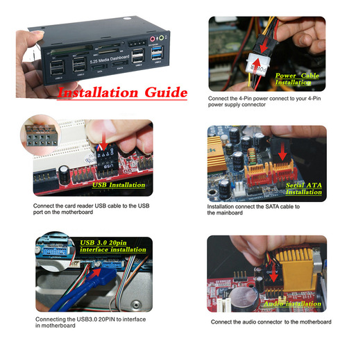 Lector De Tarjetas Para Panel De Audio Sd Tf Interno Ms Usb