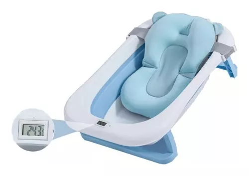 Bañera plegable para bebé 79x49x20cm Incluye termómetro y almohada
