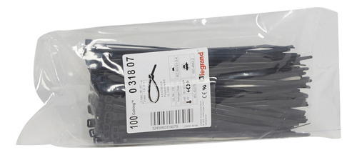 Cincho Brida Collarin 4,6x180mm Negro 100 Pzas Legrand