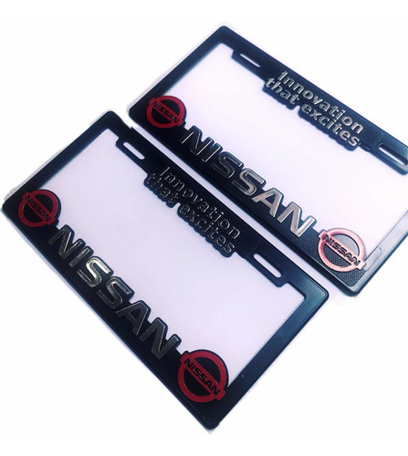 Imagen 3 de 3 de Par (2) Portaplaca Nissan Versa Tiida Kicks March Sentra Gtr
