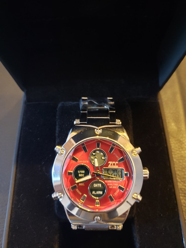 Reloj  Para Hombre Zcc 2002 Cuarzo Acero Doble Hora