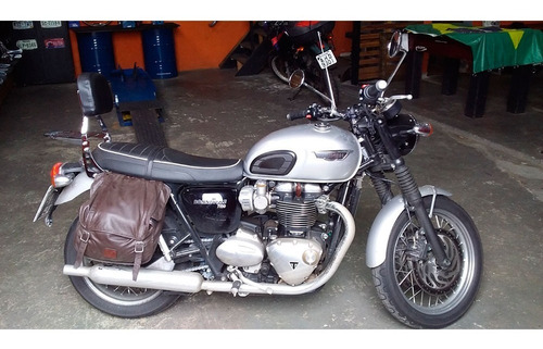 Sissy Bar Com Bagageiro Bonneville T120 Cromado V2 Custom