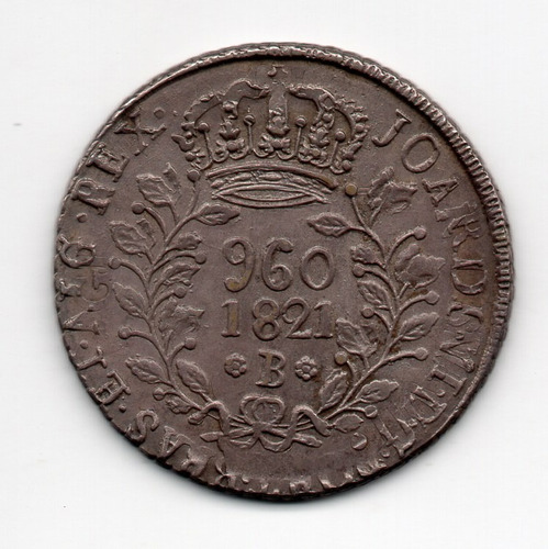 960 Reis 1821b 9c 19ª Escassa Rev Do Rio Madrid 1815 Gs (Usado)