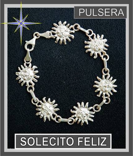 Pulsera De Plata Solecito Feliz