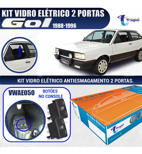 Kit Vidro Elétrico Volkswagen Gol 1988 A 1996 2 Portas