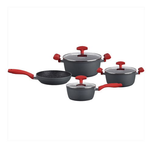 Set Juego De Ollas Bateria 07 Pzas Vulcano Mageflón