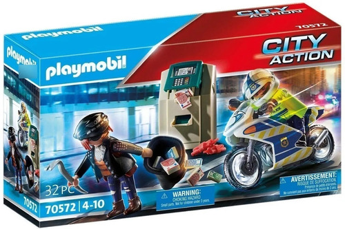 Playmobil City Action Moto Policia Persecucion Ladron 70572