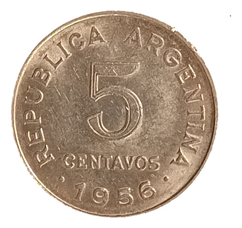 Argentina 5 Centavos 1956 Sin Circular Cj 251