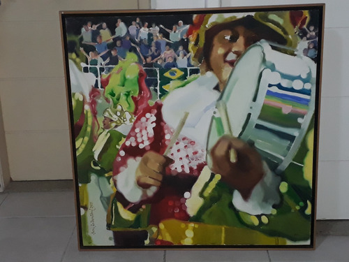 2155- Sergio Bertoni. Ost. 104x104cm Com Moldura. Carnaval. (Usado)