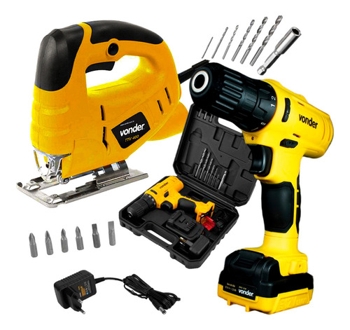 Kit Serra Tico-tico E Parafusadeira 12v Vonder Com Maleta