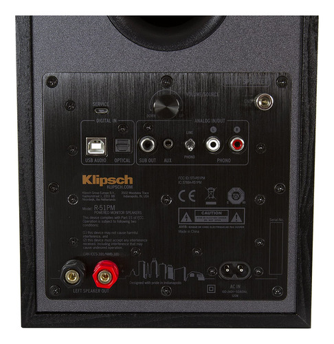 Altavoz Klipsch R-51pm, Con Bluetooth, Doble Voltaje, Negro
