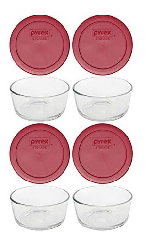 Almacenadores De Concina  Pyrex (4) 7200 Glass Bowls & (4) P