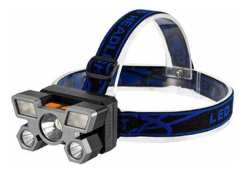 Linterna Led De Cabeza Frontal Recargable Azul 