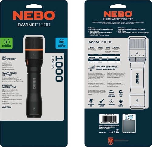 Linterna Nebo Davinci 1000 Lúmenes - Electromundo