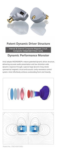 Audífonos In-ear Moondrop Aria2 Auriculares Con Cable3.5/4.4