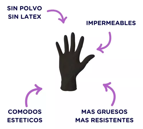 Guantes de Nitrilo Negro Dexal x100