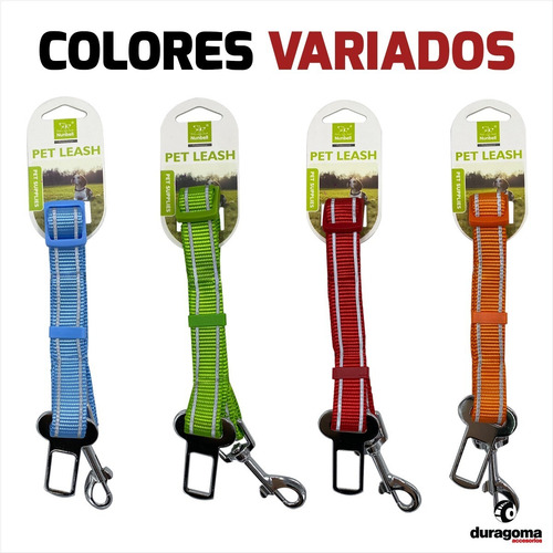 Imagen 6 de 9 de Cinturon De Seguridad Mascota Auto Correa Perro Reforzada