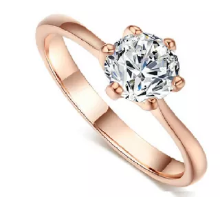 Anillo Compromiso Corazon Oro Blanco Amor Boda Cristales