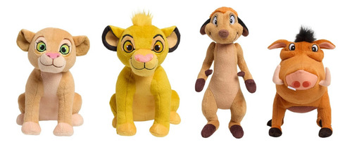 El Rey León Set 4 Peluches - The Lion King Simba Pumbaa Nala