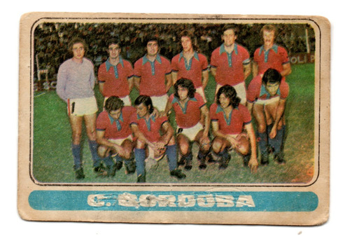 Figurita C. Cordoba Tarjeton Formacion Futbol Fulbito 1974
