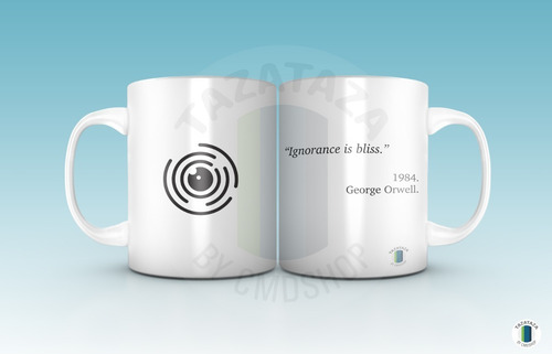 Imagen 3 de 5 de Taza Libros Y Autores Stephen King Bradbury Camus Orwell