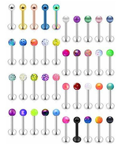 Piercings Vsnnsns 16g Lip Rings Stainless Steel Labret Monro