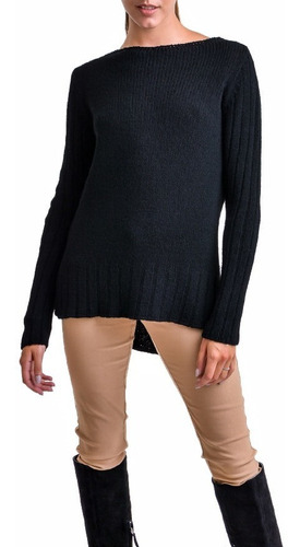 Imagen 2 de 3 de Sweater Tejido Largo Para Mujer De Lana