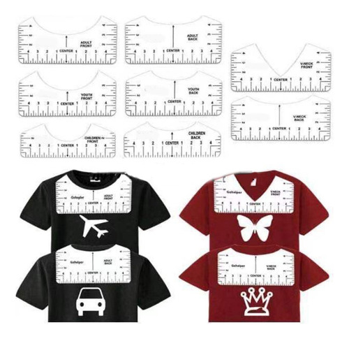 Juego Guía Reglas Playera Transparente 8 Piezas