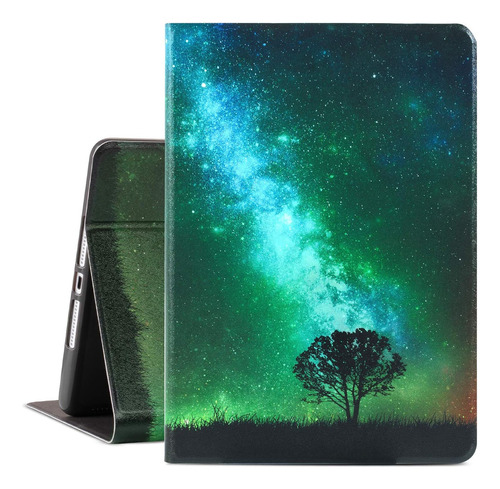 Funda iPad 10.2 Cutebricase Con Soporte Multiángulo Galaxia