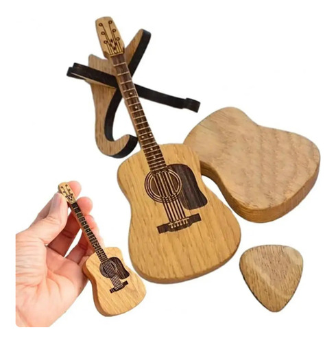 Pickera De Madera Para Guitarra Acústica, Caja De 1 Pieza