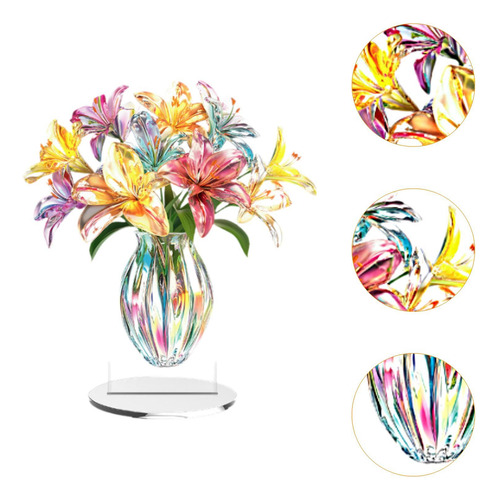 Mesa De Placa De Flores Múltiples En 2d De Mesa 17.4cmx20cm