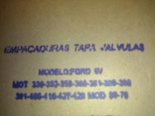 Empacadura Tapa Válvula Vs-38308/ford 8 Cilindros-350