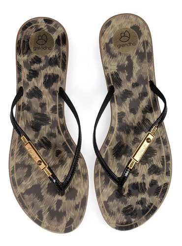 Imagen 3 de 6 de Ojota Sandalia Animal Print De Dama Goma Liviana Grendha