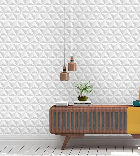 comprar Kit Com 7 Papel De Parede 3d Branco Adesivo Vinílico Lavável