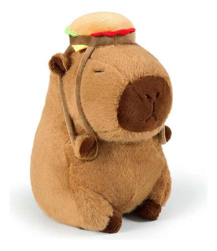 Peluche Almohada Con Manta Capibara Con Mochila Hamburguesa Capibara Mochi Hamrguesa