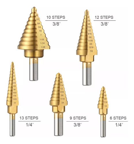 Conjunto De Brocas Pagode De 6 Peças, Brocas Revestidas De T