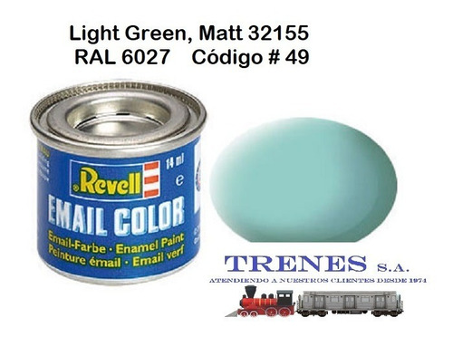 Pintura Para Modelismo Light Green Matt By Revell# 32155