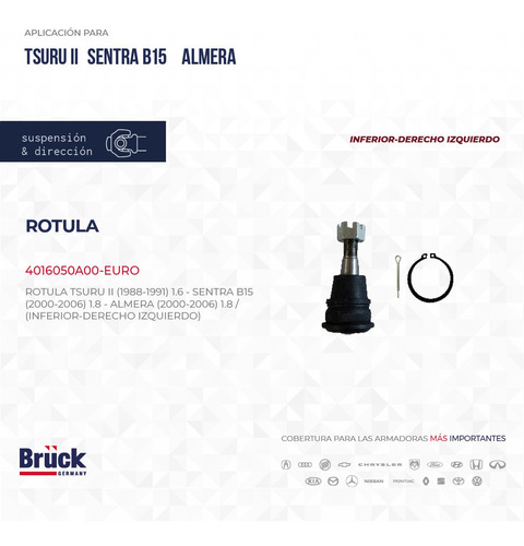 Rotula Sentra 2004 1.8 16v Inf Izq/der 4016050a00