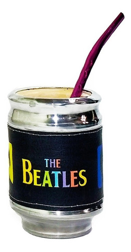 Imagen 2 de 3 de Termo Y Mate Y Termo Acero 1 Litro Madera The Beatles
