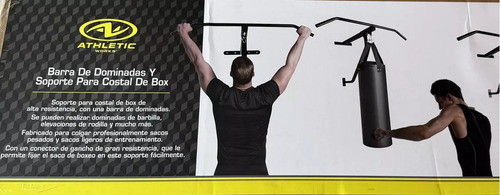Barra De Dominadas Y Soporte Para Costal Box Athletic Works Color Negro