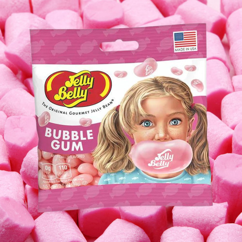 Jelly Bean Pink Bubble Gum Jelly Beans, Caramelos Masticable