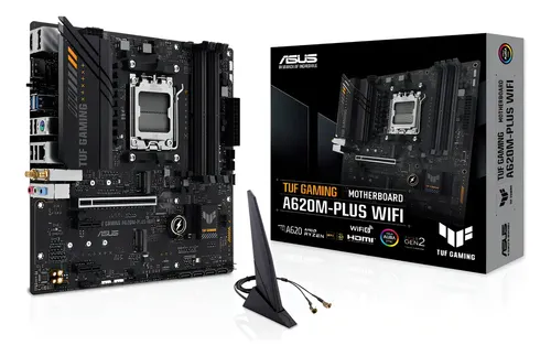 Placa Mãe Asus Tuf Gaming A620m-plus Wifi, Amd Am5, Matx Preto