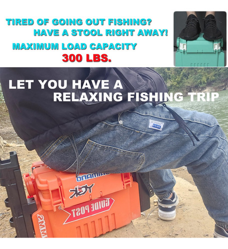 Caja De Aparejos De Pesca Buakaw-x Con Soporte Para Caña Y A