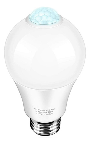 2 Bombillas Pir Con Sensor De Movimiento E27 De 85-265 V, 12