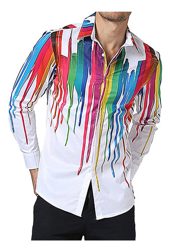 Playeras Tie-dye Para Hombre, Coloridas Camisas De Vestir A