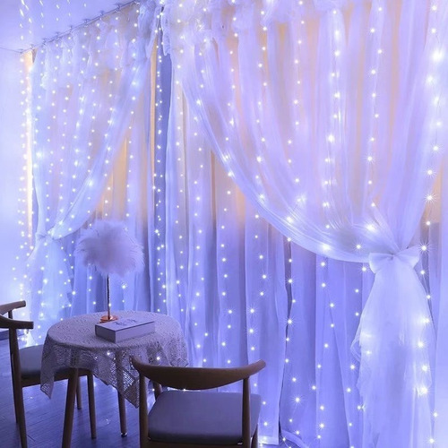 Led Pisca Pisca Cortina Led 3x3m Fio De Luz Luzinha De Led